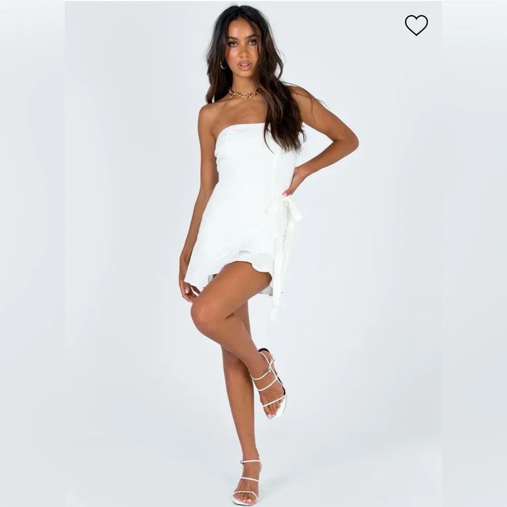 PRINCESS POLLY BOOK OF LOVE MINI DRESS WHITE / Size US 2 - Picture 2 of 4